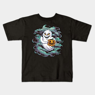 Scary Ghost Halloween Kids T-Shirt